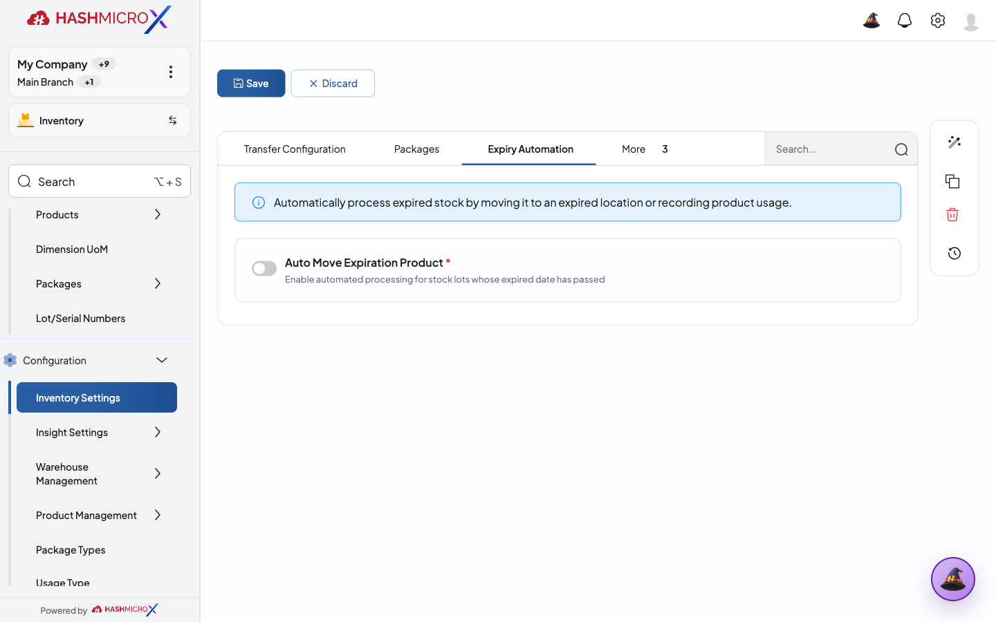 Expiry Automation Settings