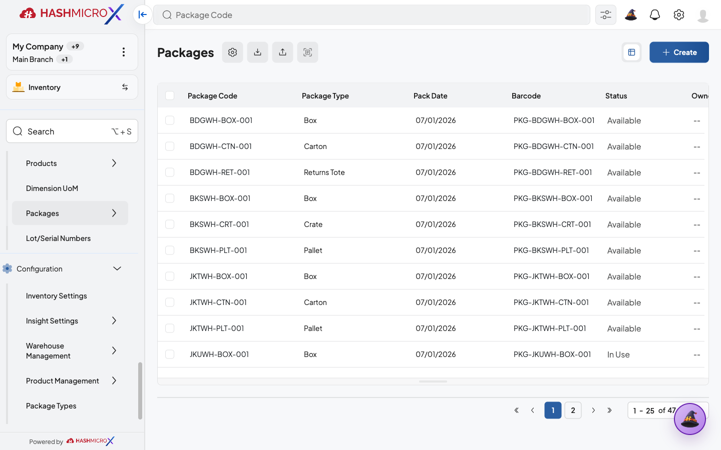 Package History