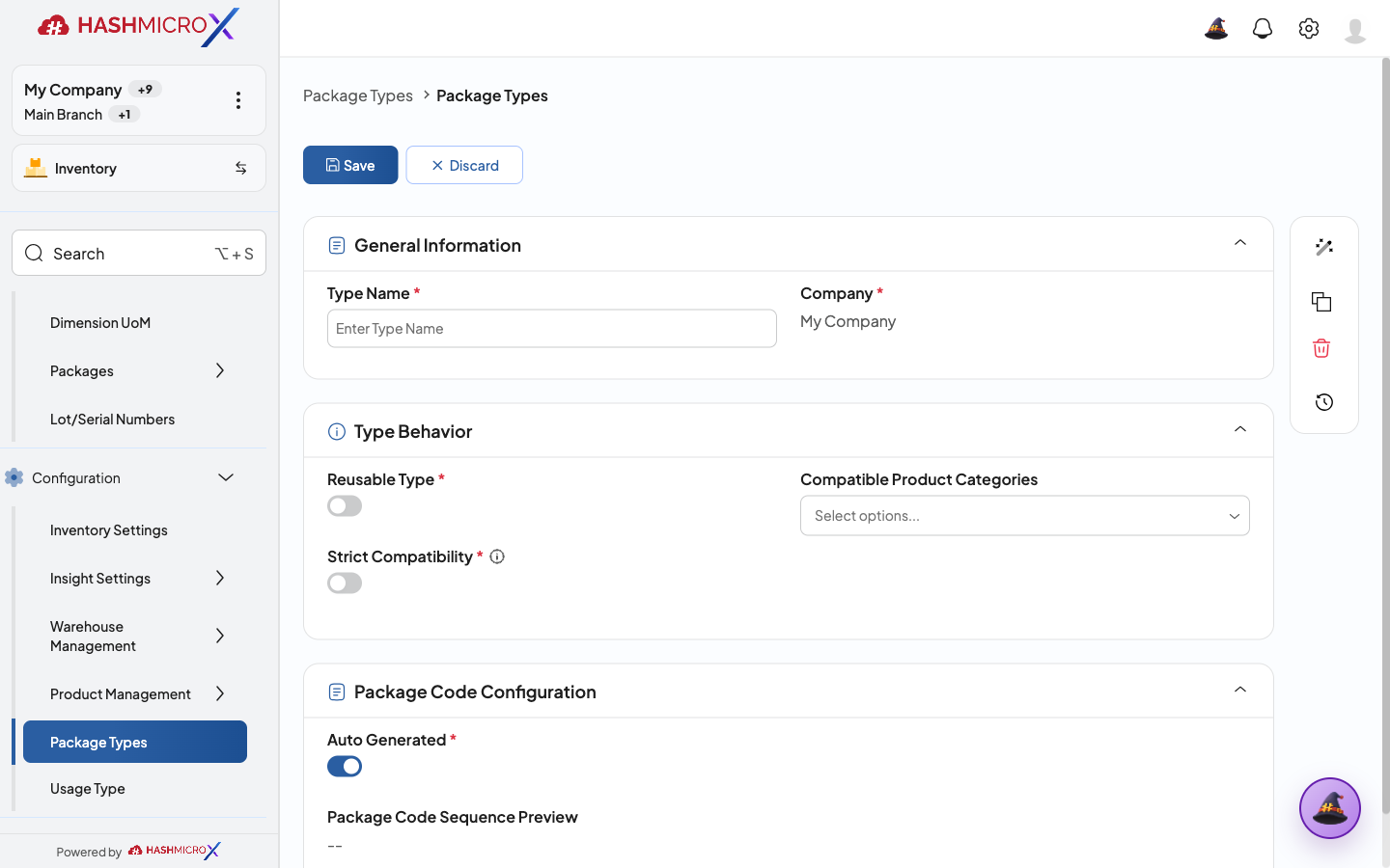 Form Package Type