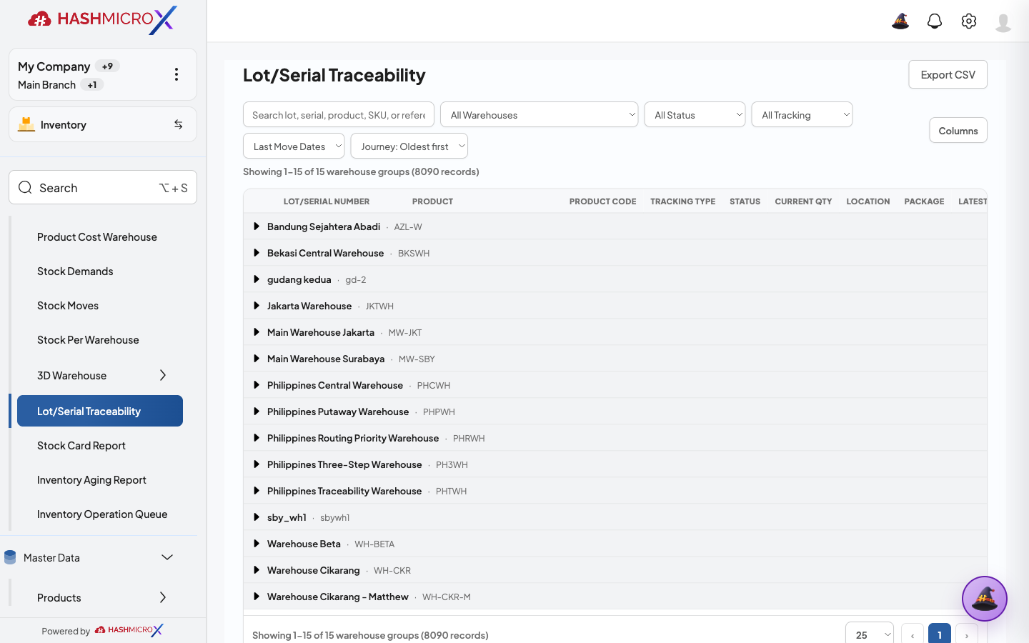 Lot Serial Traceability setelah menunggu 10 detik